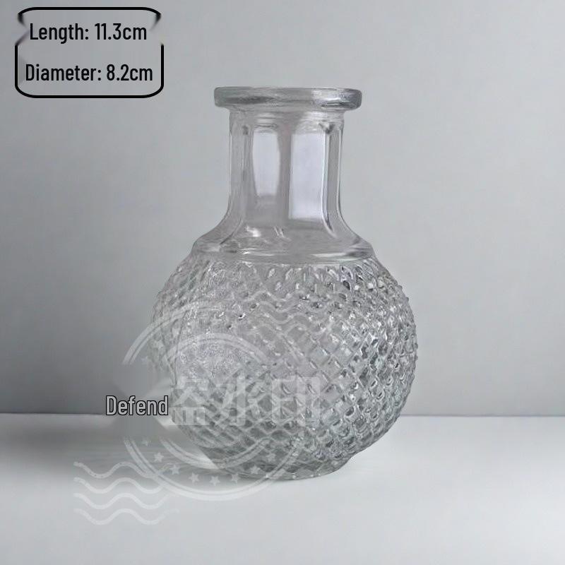 High-End Retro Glass Vase Set: Floor-Standing Transparent Ornaments In Soft Ins Style