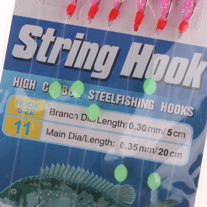 1 Stück 6 Haken Salzwasser Vorfächer 6 Haken Vorfach Blinker Makrele Federangeln Ködervorfächer Meeresangeln Köder Makrele