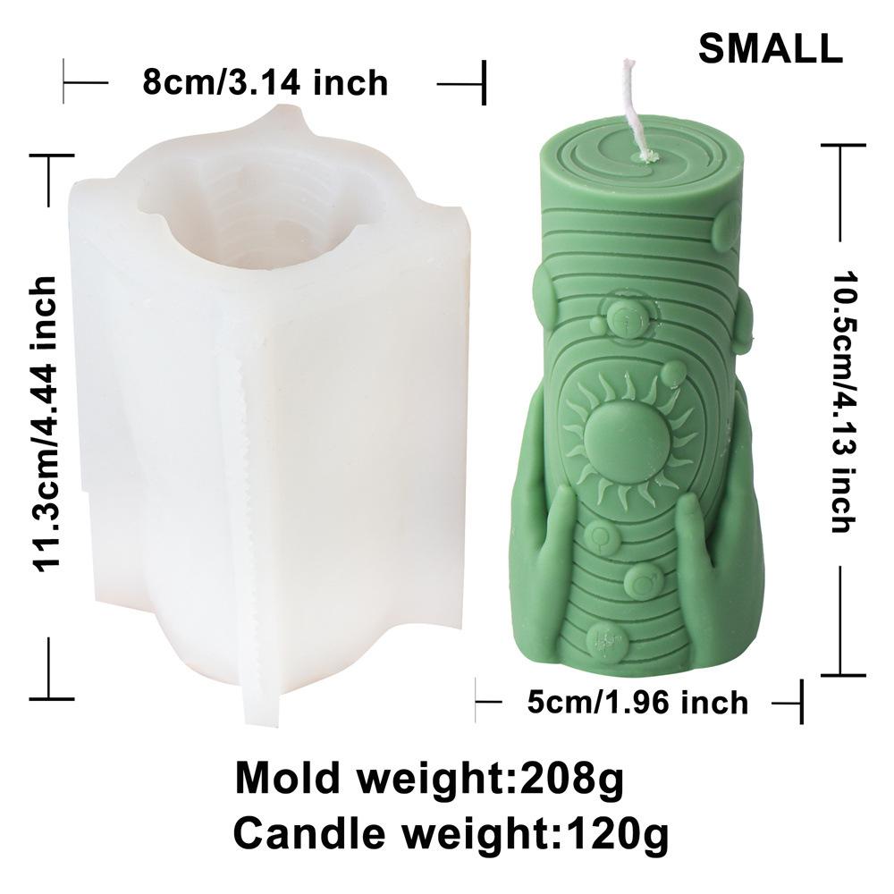 Stjärnbild Måne Sol Triangel Pelare Ljus Silikonform Äppelträd Sol Måne Pelare Ljus Silikonform Juldekoration