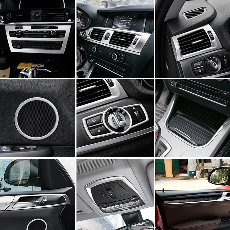 BBJS7 Accessories for BMW X3 X4 F25 F26 Car Inner Gearshift Air Conditioning CD Panel Door Armrest Cover Trim Decorative Car Stickers