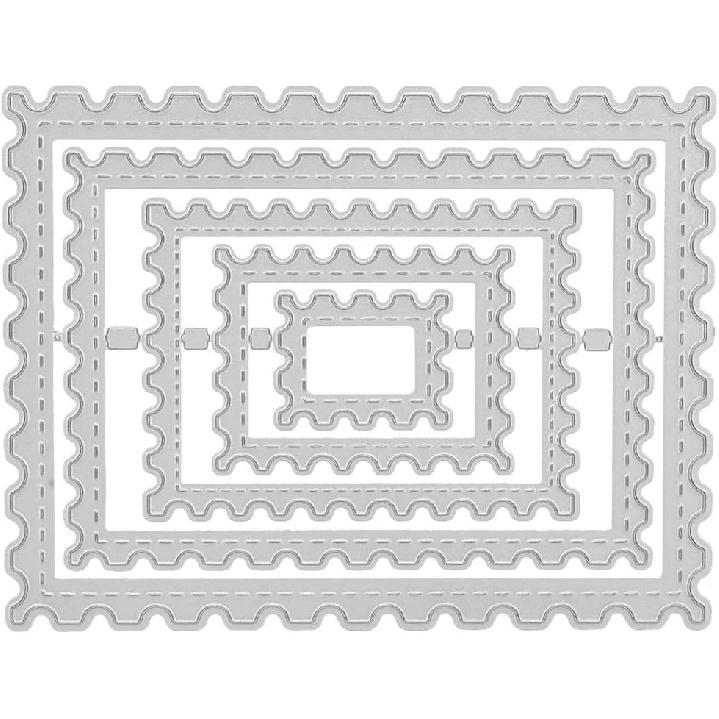 Металлические трафареты для тиснения, Вырубки в форме рамки с волнистым краем, Вырубки в форме рамки для почтовой марки, Вырубка для скрапбукинга, Форма рамки-штампа DIY, Декор для альбома