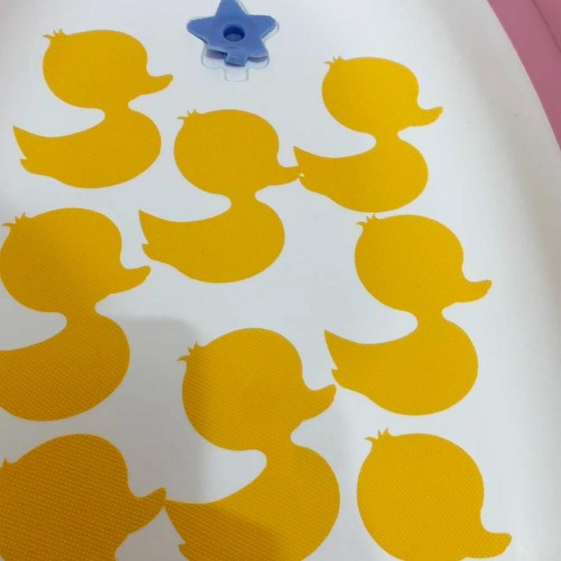 12pcs Duck Design Anti-slip Shower Tread Sticker Bathtub Non-slip Tape For Children's Floor Stairs Steps Bathroom