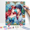 Disney Little Mermaid Stained Glass Painting Kit, Handmade Diy Art Painting Home Wall Decoration, Romantic Royal Couple Creative Crafts