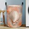 1pc Laundry Basket, Conch Coral Print. Foldable Laundry Basket, Very Suitable for Family, Dormitory, Travel Use, Space-Saving Design, Laundry Baskets