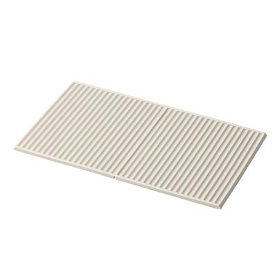 (Ideaco) Water-catching Silicone Mat, 40cm (W) X 25cm (D) X 0.7cm (H), Kitchen Drainers Sculpture Mat D, Sand White