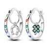 Four-leaf Clover Earrings Women 925 Silver CZ Zircon Jewelry Ear Studs Sparkling Pave Earring Wedding Anniversary Gifts
