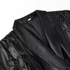 Womens Vintage Brown Leather Jacket Loose Fit Square Collar Zip Up Winter