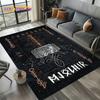 VIKAMA Vintage Runen Kriegsgott Muster Teppich Langlebig und Pflegeleicht Wohnzimmer Schlafzimmer Spielzimmer Teppich Heimdekoration