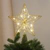 Hollow Snowflakes Xmas Tree Ornament Iron Glowing Tree Topper New Christmas Trees Topper