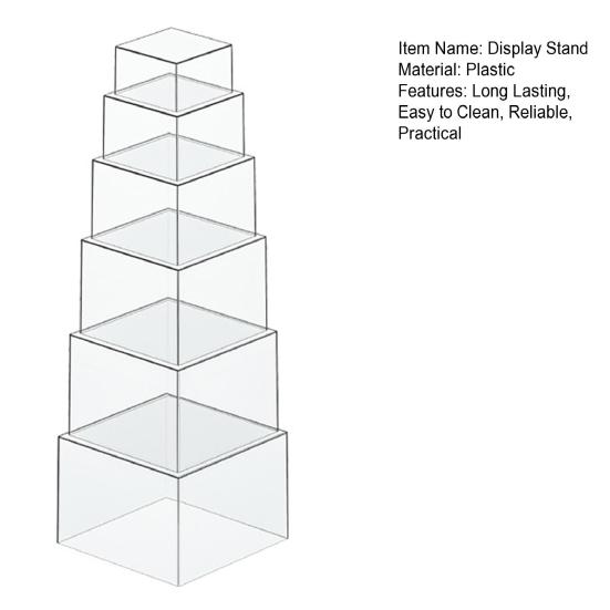 6Pcs Buffet Risers Food Display Risers Multipurpose Stackable Display Stand Cube Box Nesting Riser with Hollow Bottoms