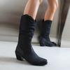 Zapatos de mujer talla grande - tubo alto botas blancas europeas y americanas botas de mujer aumento de altura interior punta redonda