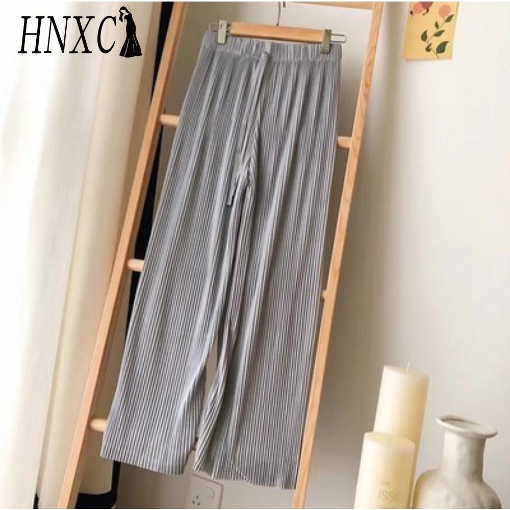 

HNXC Женские модные повседневные брюки и капри с однотонным принтом one size серый