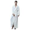 Mens Solid Thicken Velvet Robe Bathrobe Gown Pajamas Sleepwear Pocket Waistband