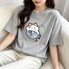 100 Cotton Round Neck Unisex T Shirt Cute Cartoon Sleeping Cat Hug Fish Zzz Graphic Short Sleeve Casual Basic Tee Multi Shades