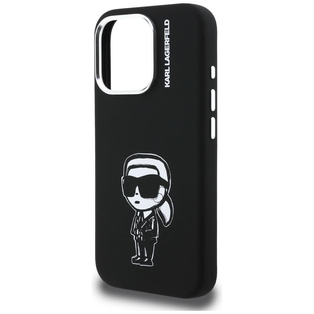 Karl Lagerfeld Silicone Karl Sketch MagSafe Case for iPhone 16 Pro Max Black