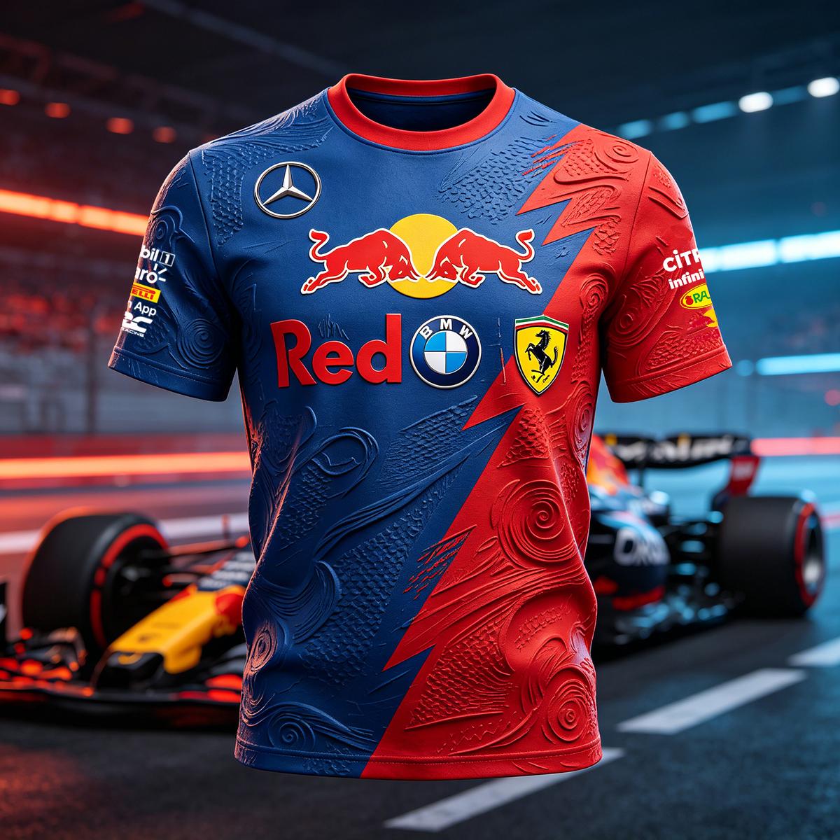 

3D-принтована футболка Red Bull Racing Suit, підходить для чоловіків і жінок, повсякденна спортивна футболка L