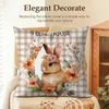 1Pc Easter Cute Bunny Cushion Cover Cool Natural Linen Cushion Cover Double-Sided Print Breathable Sofa Home Decor