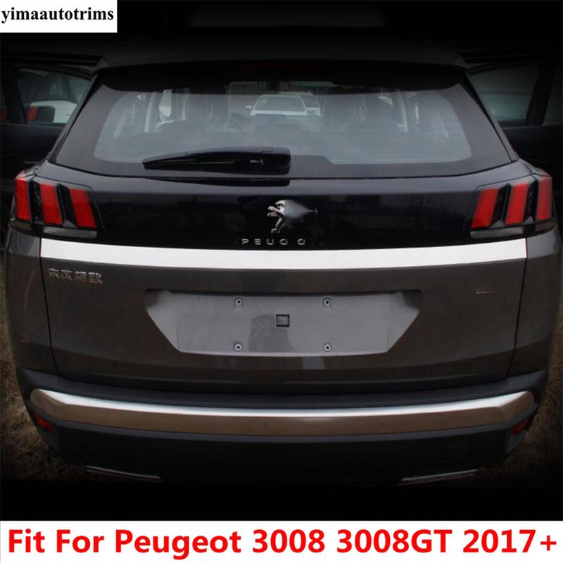 Rear Trunk Tailgate Door Molding Garnish Strip Decor Cover Trim For Peugeot 3008 3008GT 2017 - Stainless Steel Accessories