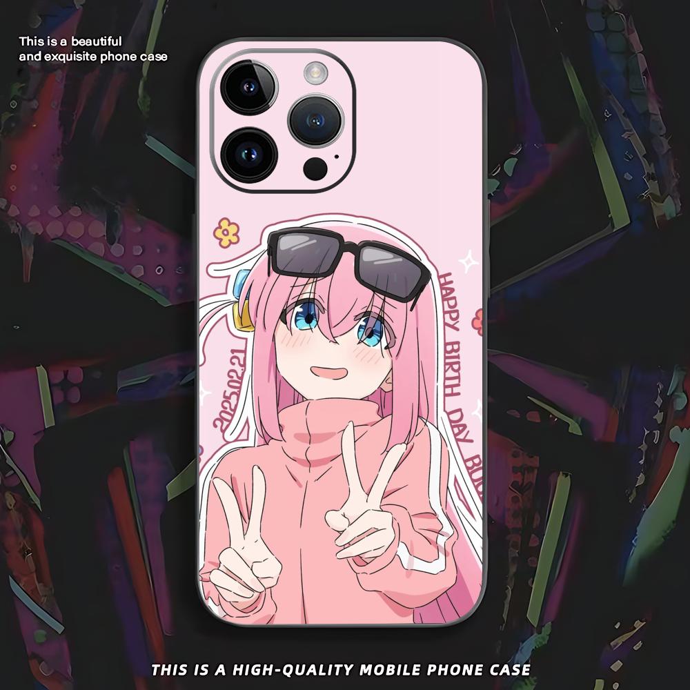 

Bocchi the Rock Hitori Goto Phone Case For iPhone 17 16 e 15 14 13 12 11 XS XR Plus Mini Pro Max Soft black Shockproof Cover iPhone 15