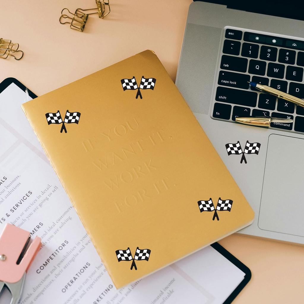 500Pcs Checkered Flags Sticker, Coated Paper Self Adhesive Checkered Stickers 1.5X0.94In Black White Checkered Flag Stickers Racing Checkered Flag