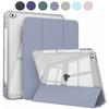Case for iPad 5th 6th Gen Air 1 2 Case with Pencil Holder, Hard Clear Transparent Back and Soft TPU Shockproof Frame Cover