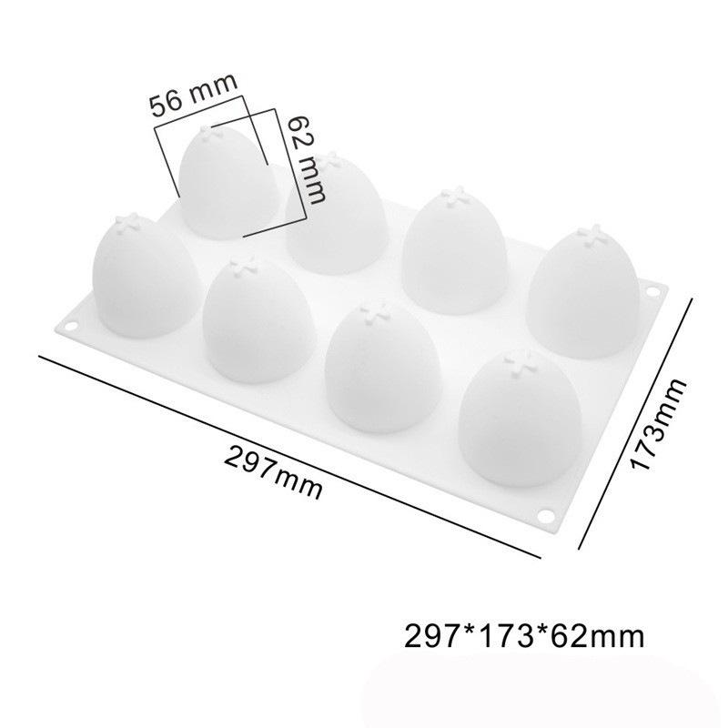 1 Pc 8 Egg Mousse Cake Mould Dessert Easter Egg Silicone Silicone Mould DIY Chocolate Baking Tool