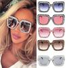 Chic Black Frame Square Sunglasses With Stylish Rhinestone Design For Spring Outdoor Fashion
