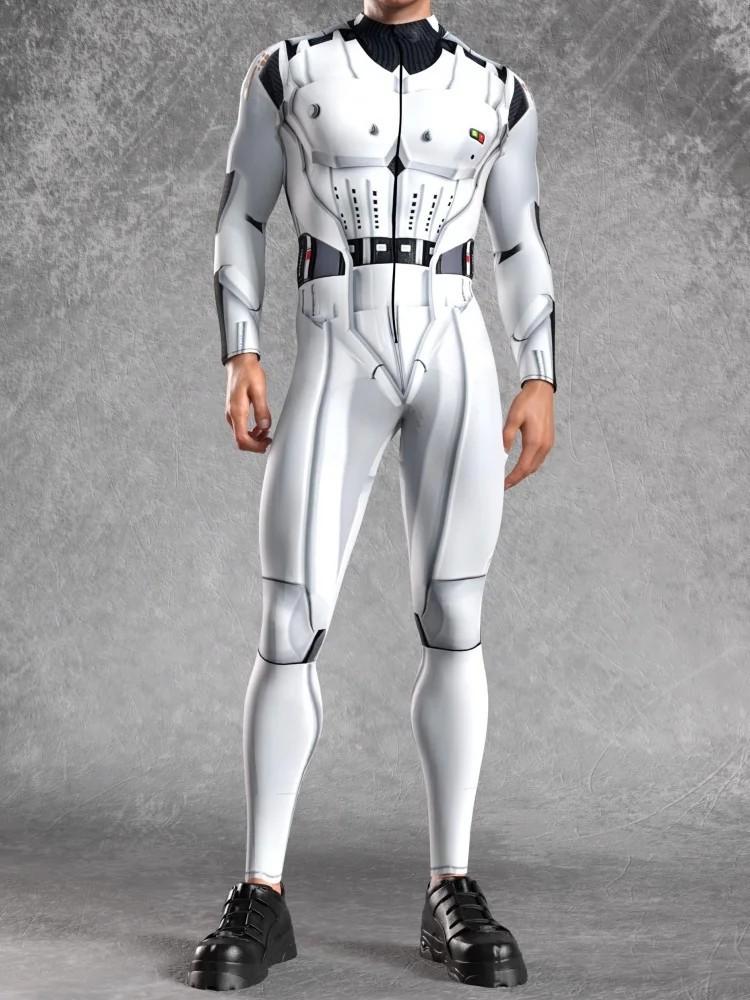 3D Digital Printing Stage Performance Costumes Adults Halloween Events Carnival Theme Party Cosplay Outfit Pretend Game Jumpsuit