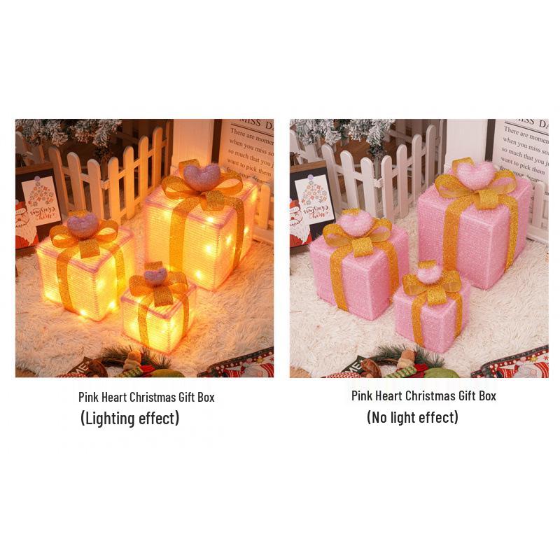 Cross-Border Christmas Luminous Gift Box Set: Outdoor Decorative Lights for Courtyard & Mall Display