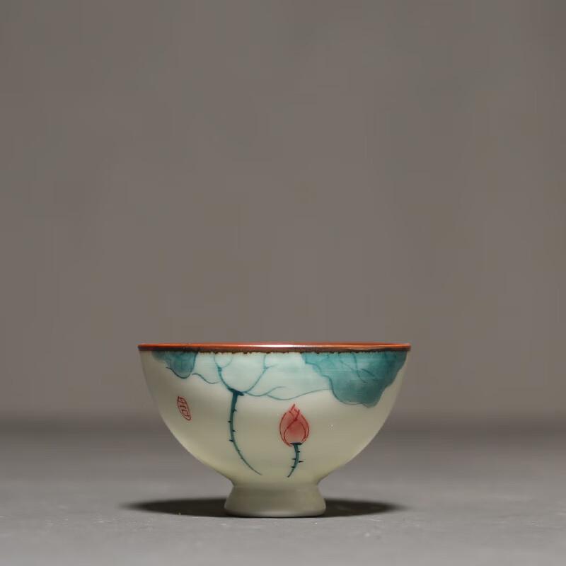 

Zhinianhua Hand-painted Lotus Ceramic Teacup