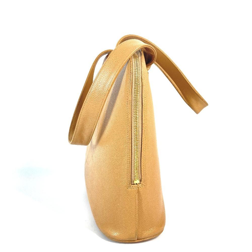 CHANEL vintage CC CC Mark Bag Shoulder Bag Tote Bag Caviar Leather Beige