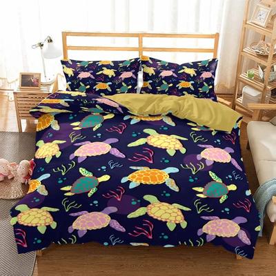 3D Printed Sea Turtles Beding Set Single Adult Peoples Soft Duvet Cover Sets Adorable Lovely Quen King Bedrom Bed Covers Bedclothes Marine Organism