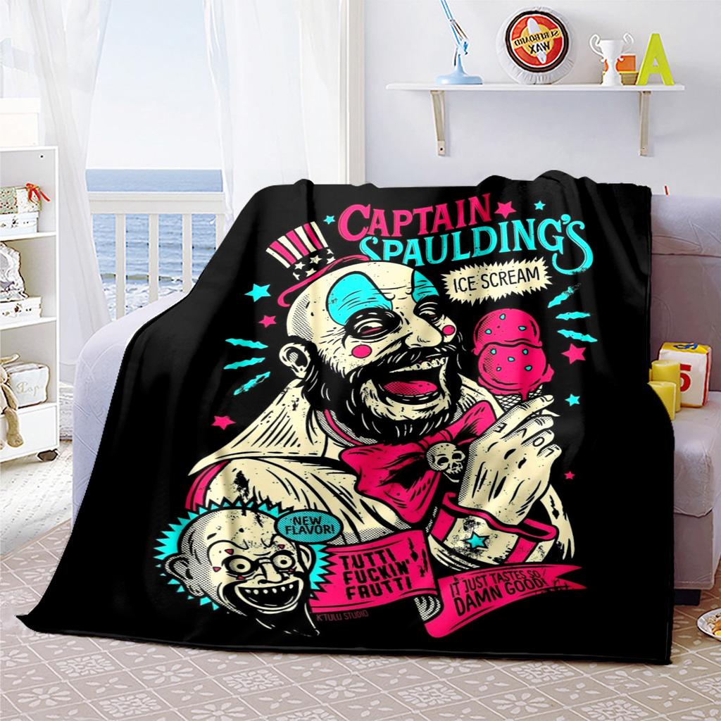 Captain Spauldings Museum Monsters Madmen Clown Blanket Perfect All Seasons Soft Comfortable Sofa Office Nap Travel Festive Gift