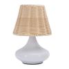 Rattan Nachttischlampe Vintage   Bambusoideae Gewebte Beistelltischlampe für Schlafzimmer Wohnzimmer