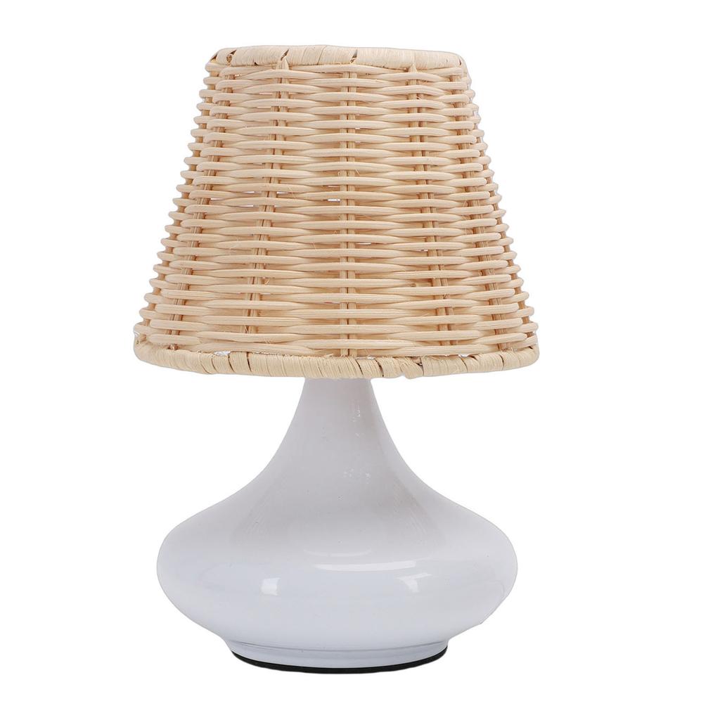 Rattan Nachttischlampe Vintage   Bambusoideae Gewebte Beistelltischlampe für Schlafzimmer Wohnzimmer
