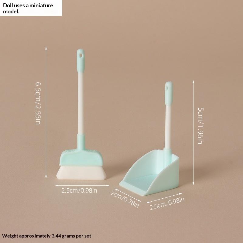 Miniature Home Cleaning Set for Dollhouses 1:12 Scale Accessories Brush Dustpan Durable Tools