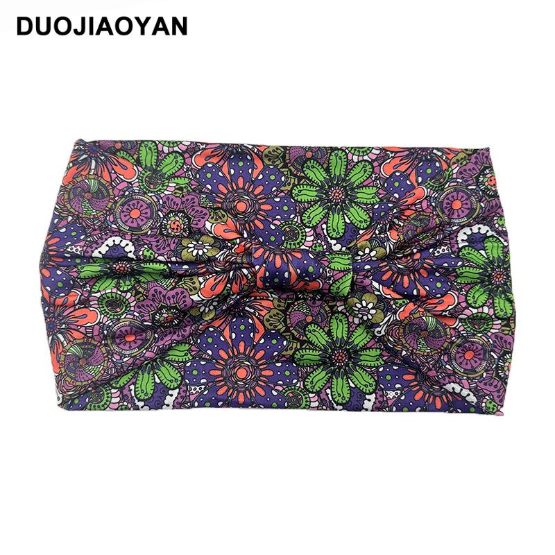 Knot Headband, Color Blocked Pattern Printed Sports Headband, Fashionable Polka Dot Wide Edge Elastic Headband