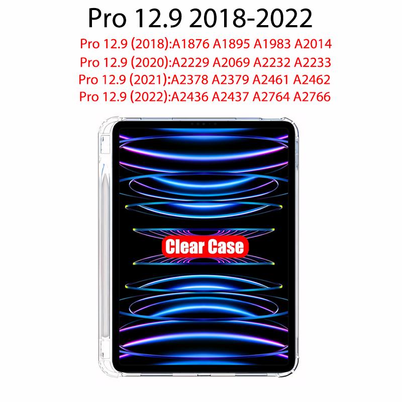 Clear Case For iPad 10th 9th 8th 7th 6th 5th Generation With Pencil Holder Case iPad Air 11 5 4 3 Pro 13 12.9 Mini 6 7 Tpu Cover