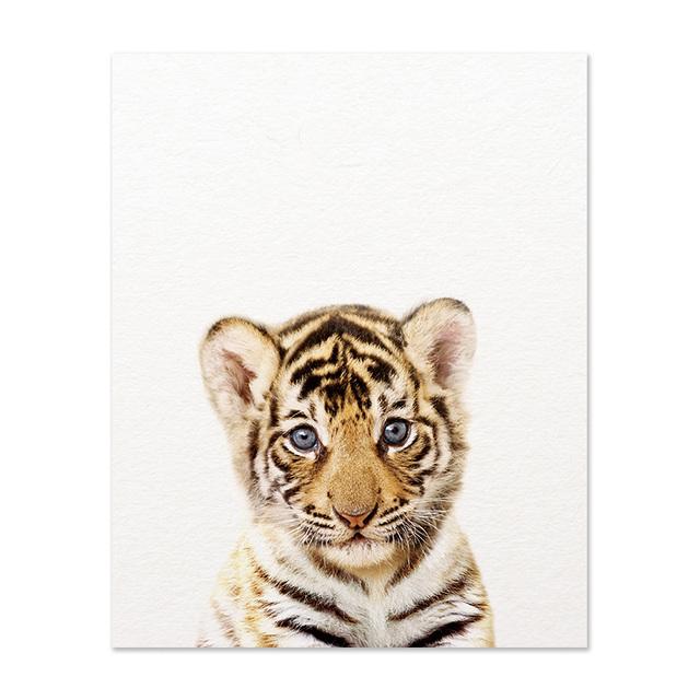 Safari Baby Animals Lion Tiger Zebra Poster Canvas Painting Nursery Wall Art Print Child Room Picture Nordic Kids Bedroom Decor