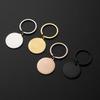 Laser-Printed Stainless Steel Round Keychain - Engravable Gift Item