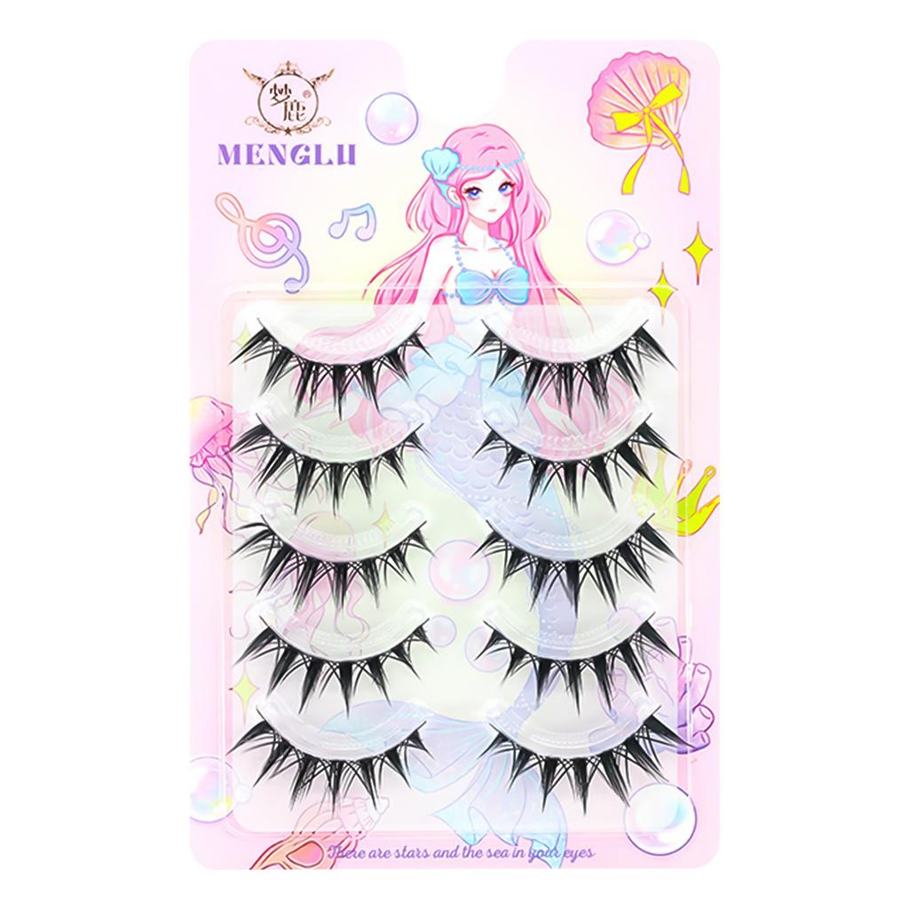 5 Pair Wild Cosplay Manga Lashes DIY Anime Full Strip Doll Lashes Perfect for Girls Night Out Eye Makeup