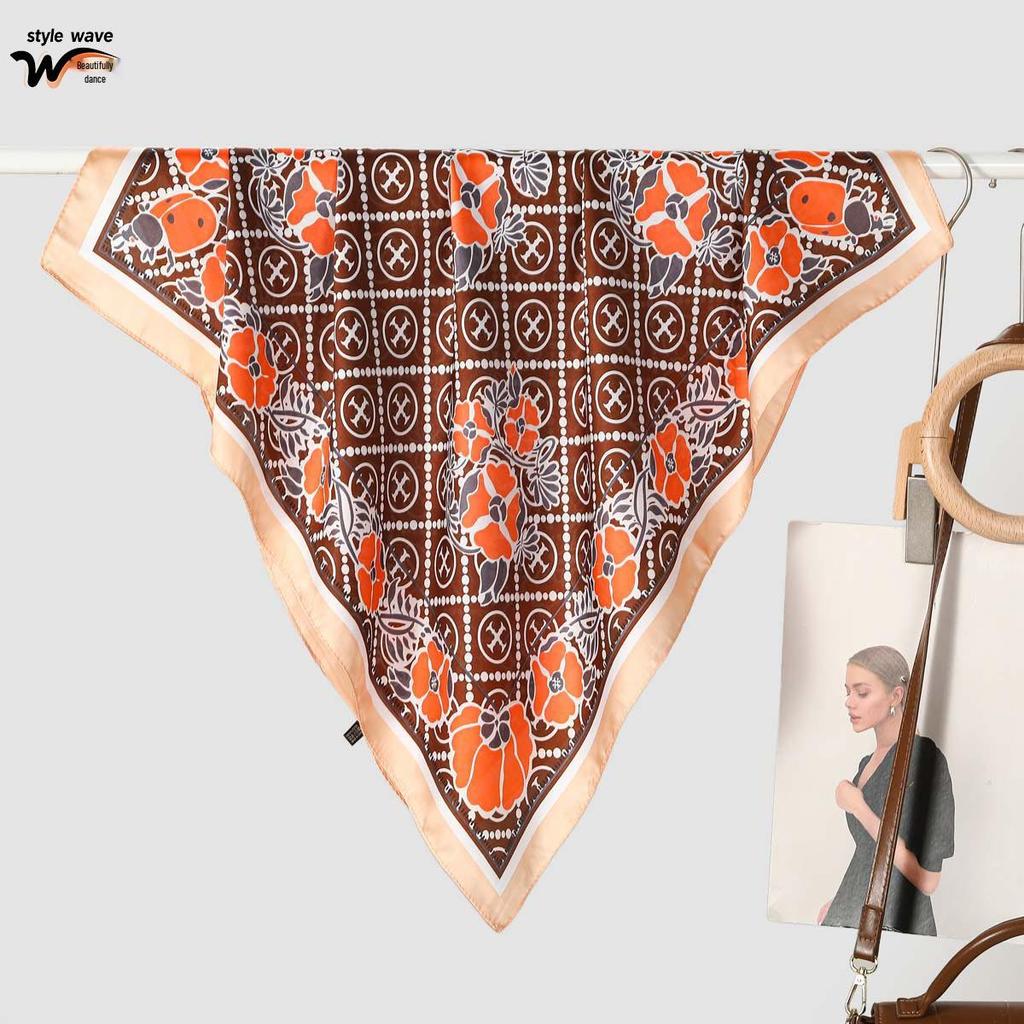 Spring/Summer Korean Style Women's Versatile Printed Silk-Like Scarf - Fashionable Decorative Neck Accessory