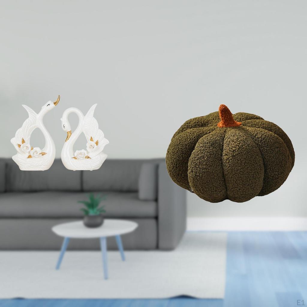Elegant Swan Pumpkin Ceramic Animal Sculpture Decorative Pillow Ornament for Bookshelf Cabinet Sofa