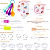 Kochset Kinder Süßes Backset Küchenspielzeug Set Zubehör Schürze mit Kochmütze Ofenhandschuhe Topflappen Ausstechform Als Kinderküche Geschenk