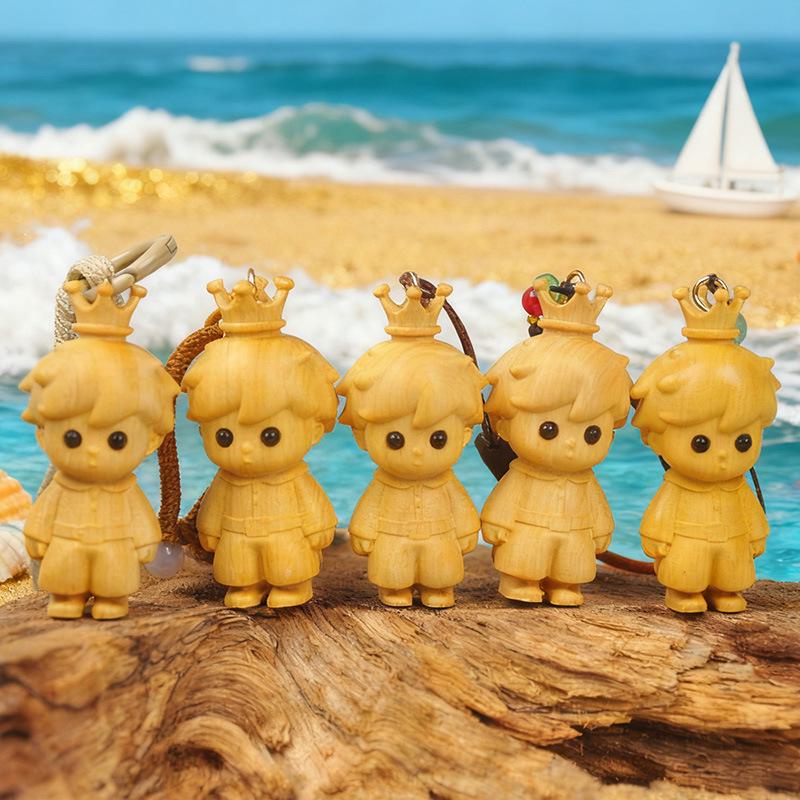 Little Prince Golden Sandalwood Healing Keychain - Cute Bag Charm & Children's Gift