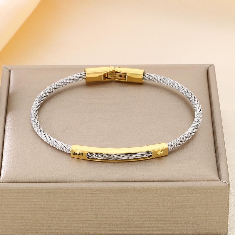 18K Gold-Plated Twisted Knot Stainless Steel Bracelet