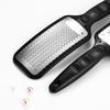Stainless Steel Foot File & Massage Tool with Long Handle and Pumice Stone