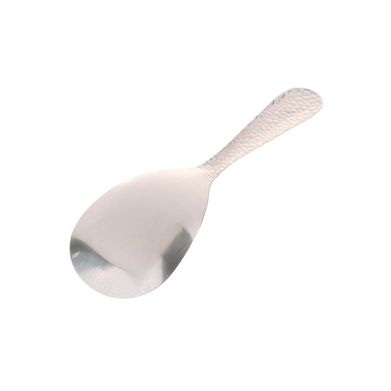 Stainless Steel Hammer Patterned Long Handle Rice Spoon Cafeteria Restaurant Self-Service Rice Shovel Household Rice Scoop
