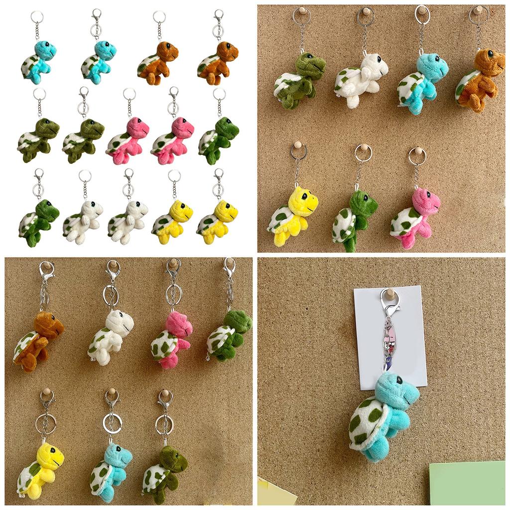 Cartoon Plush Turtle Charm Keychains Sweet Cute Pendant Car Keyring Backpack Decoration Fashion Jewelry for Women Girls