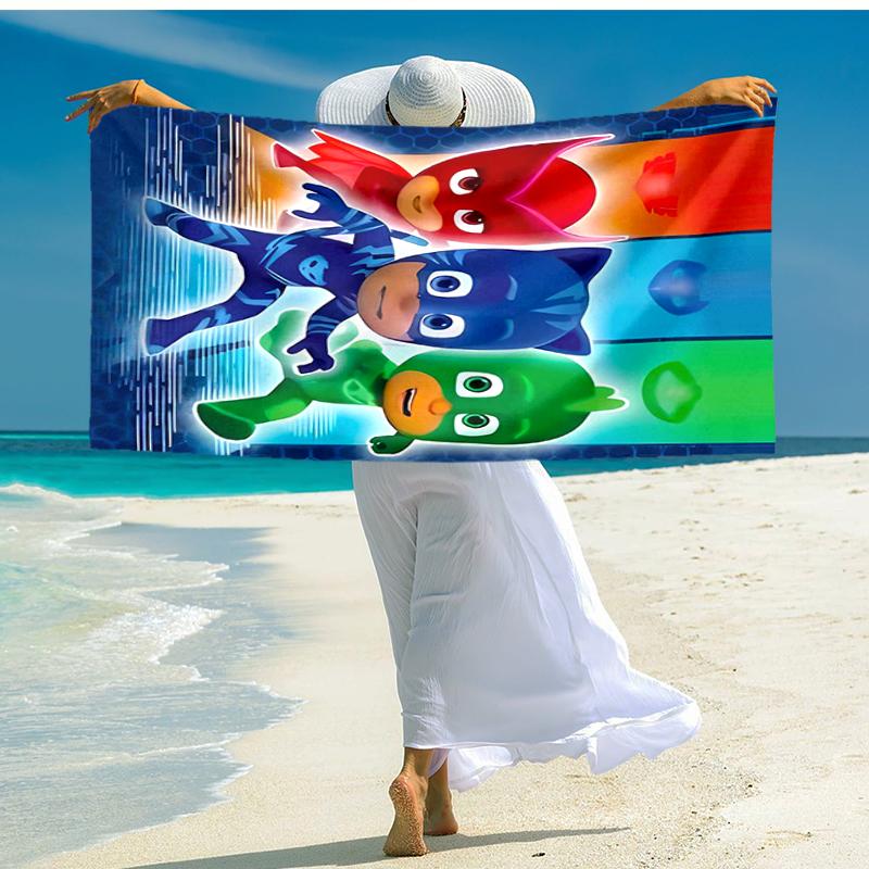 1pc PJ Marks1 Beach Towel, Comfortable and Thick, and Swimming/Bath/Picnic/Camping Towel, Suitable for Seaside Beaches